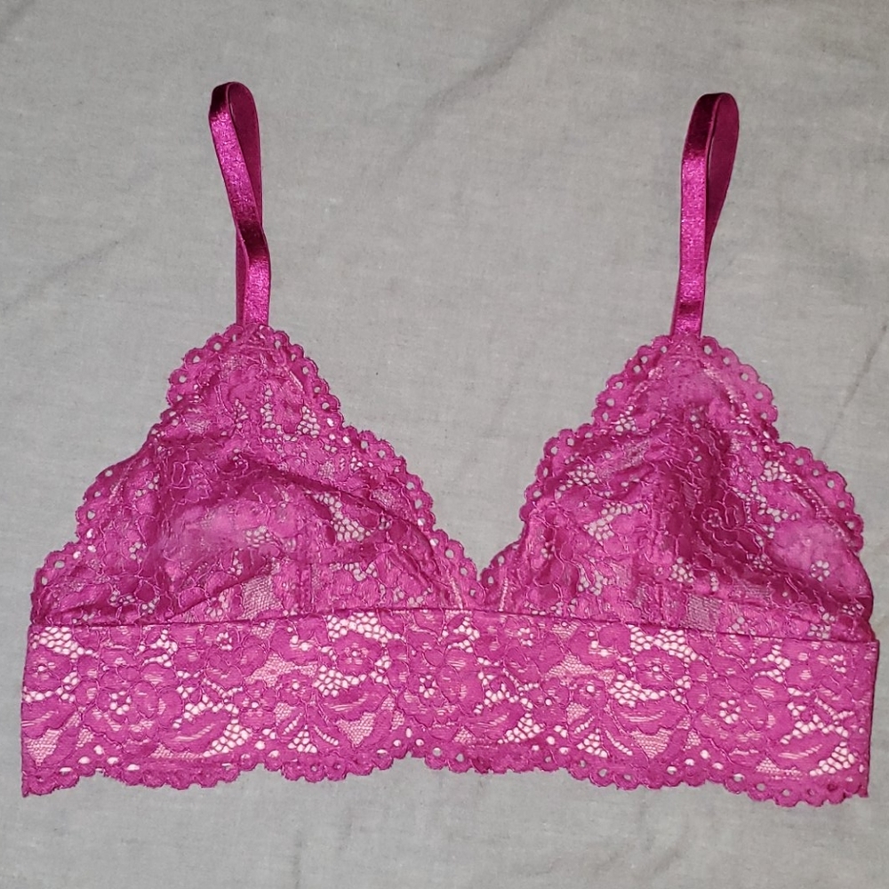 B.tempt'd Pink Floral Lace Bralette
